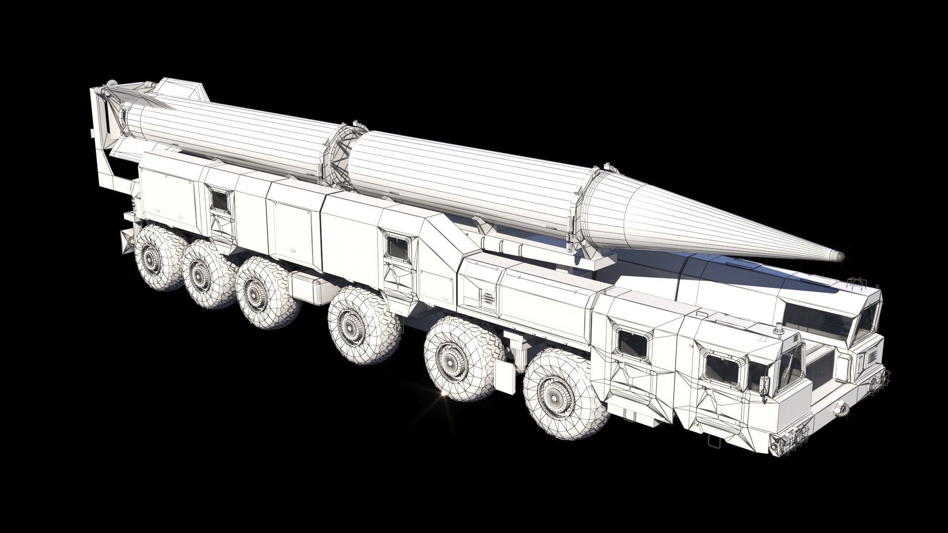 Shaheen-2 missile launcher 3D model_14