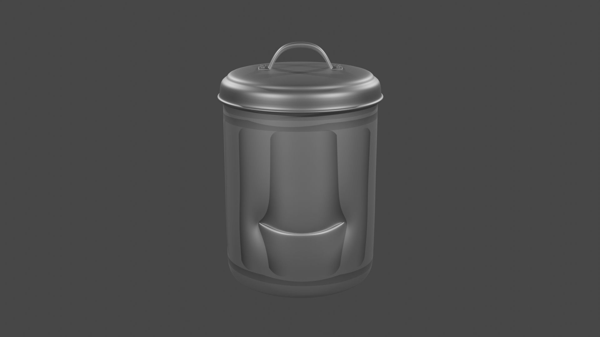 A 3D Cartoon Character of Steel Waste Bin 3D model_1
