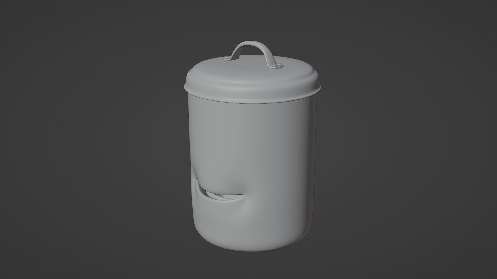A 3D Cartoon Character of Steel Waste Bin 3D model_3