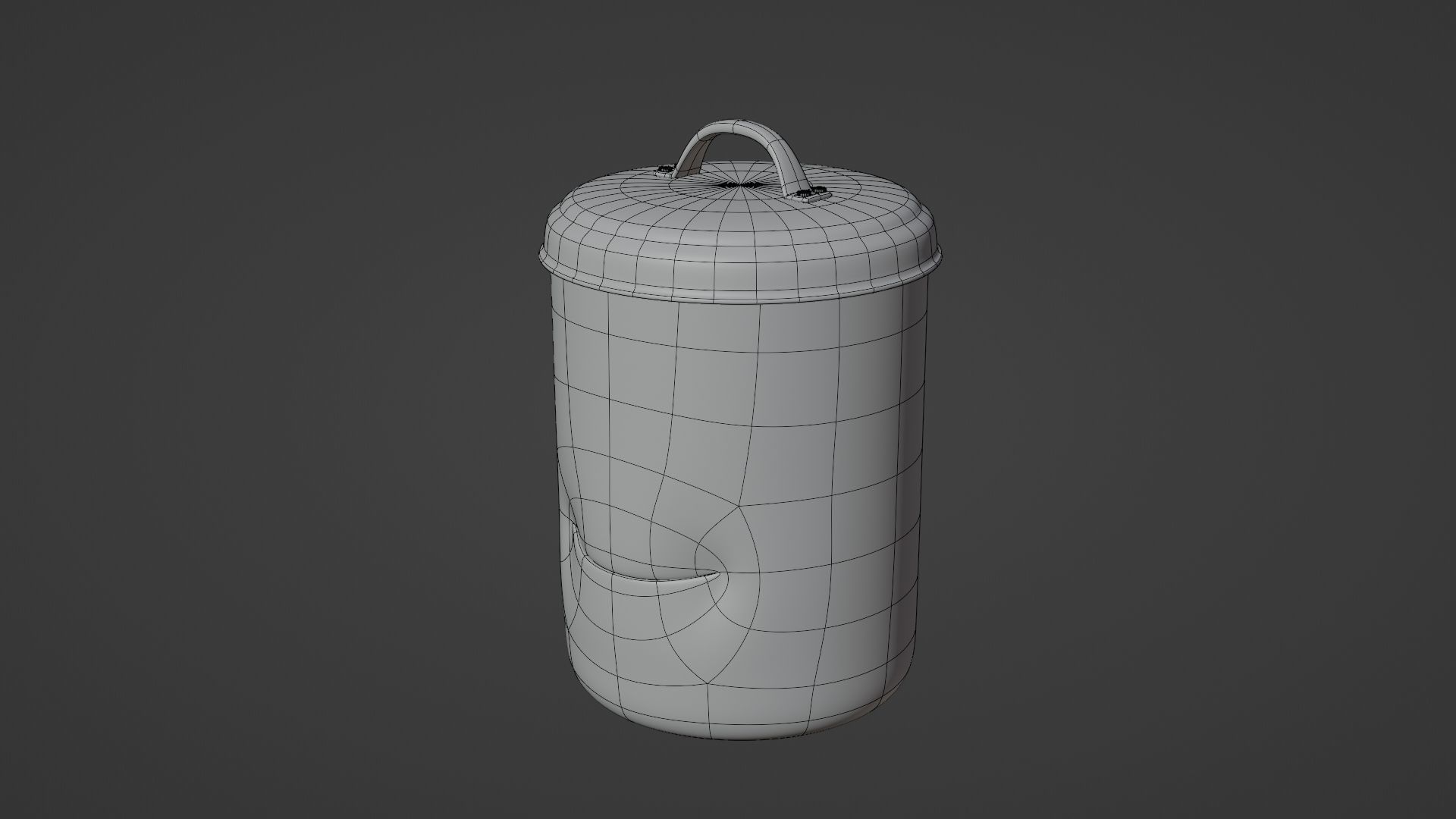 A 3D Cartoon Character of Steel Waste Bin 3D model_8