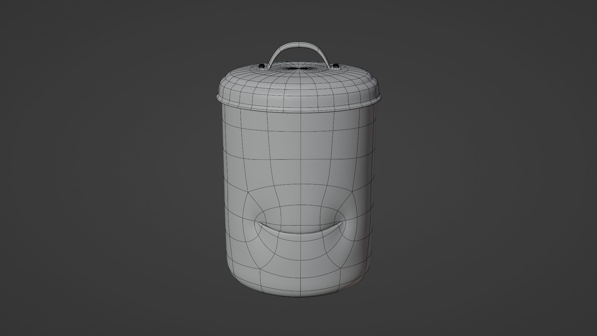 A 3D Cartoon Character of Steel Waste Bin 3D model_2