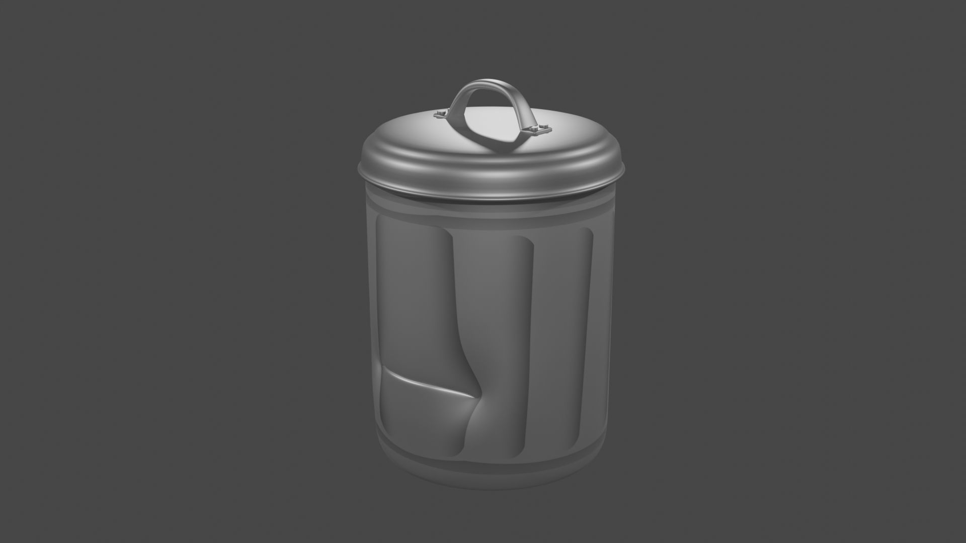 A 3D Cartoon Character of Steel Waste Bin 3D model_5