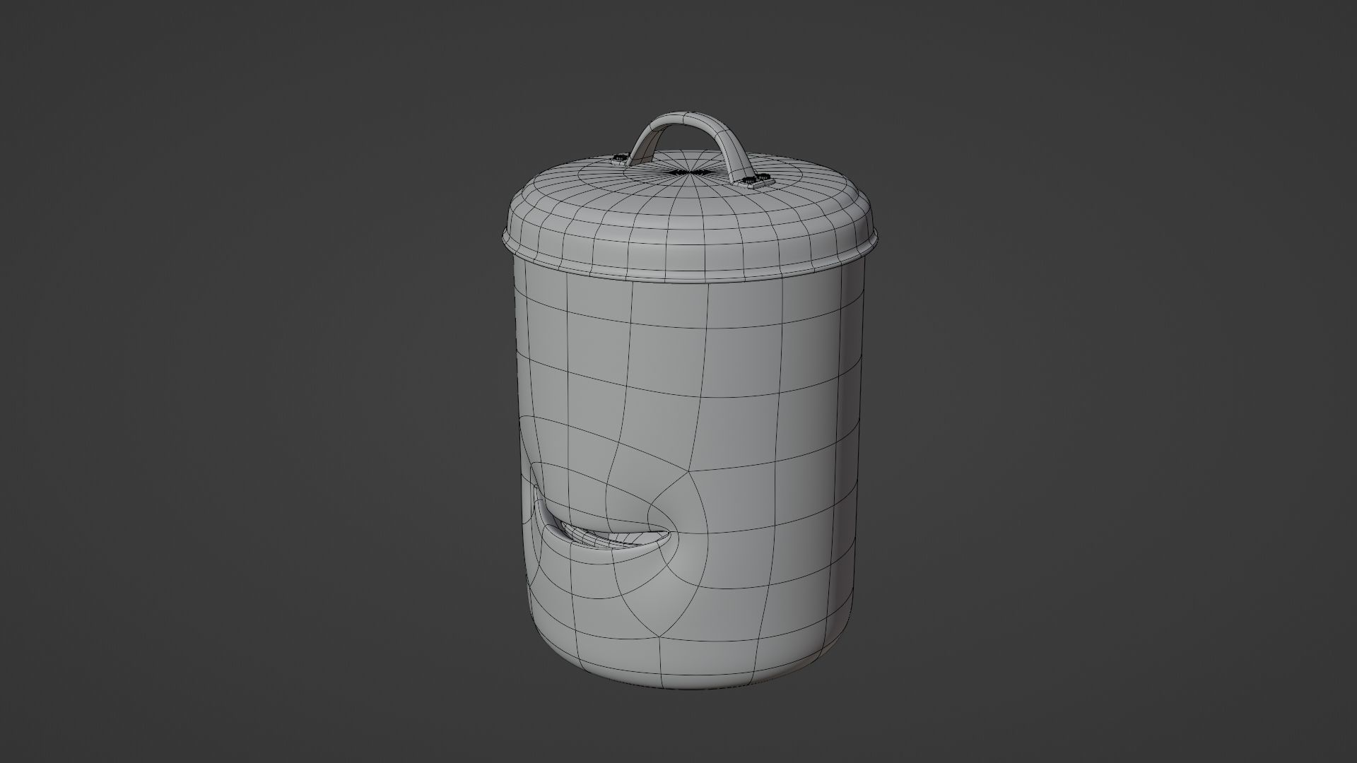 A 3D Cartoon Character of Steel Waste Bin 3D model_4