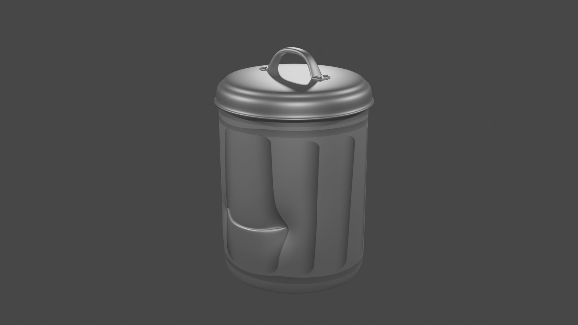 A 3D Cartoon Character of Steel Waste Bin 3D model_7