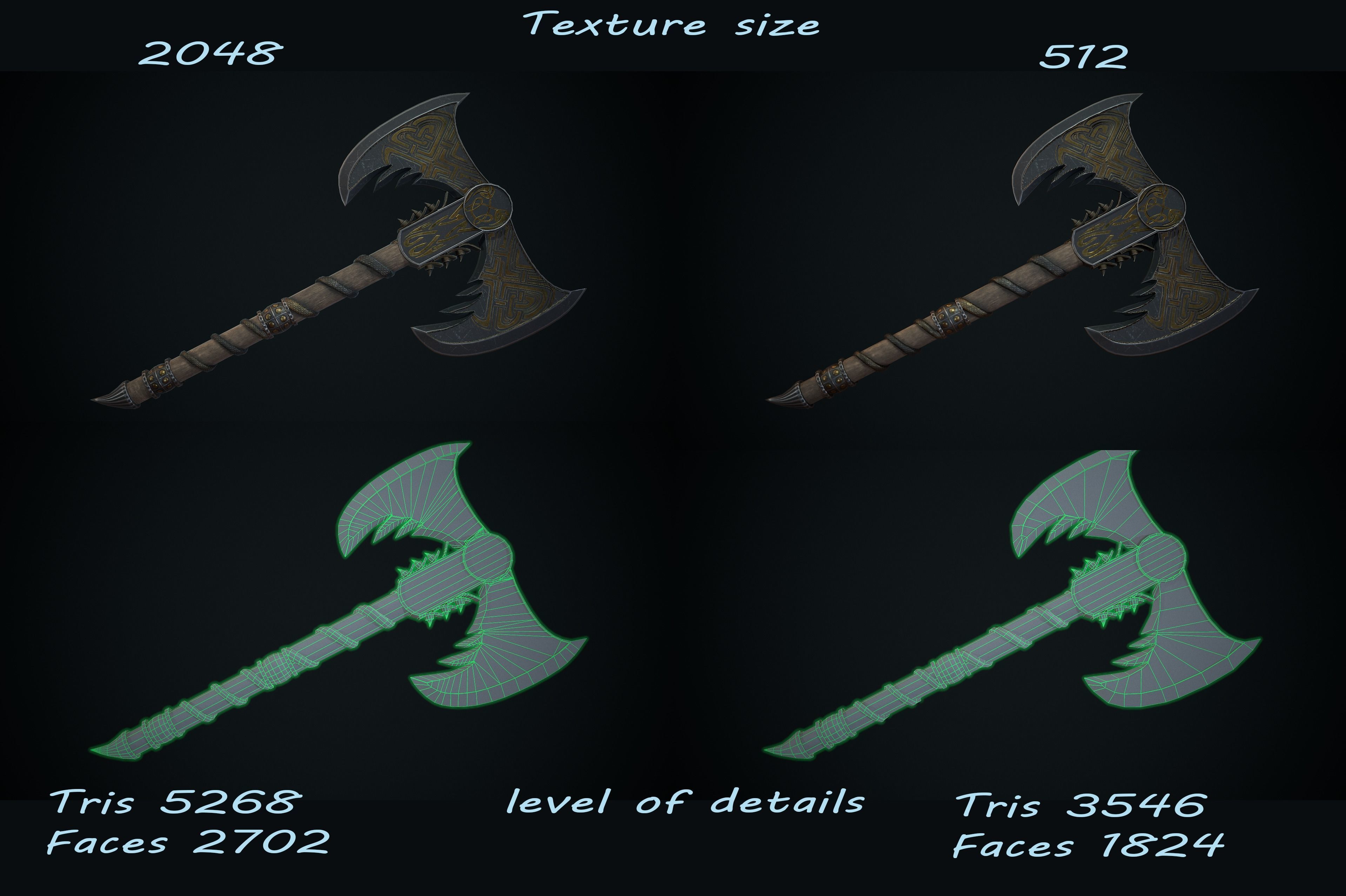 Axe Fantasy Game 3d model Low-poly 3D model Low-poly 3D model_4
