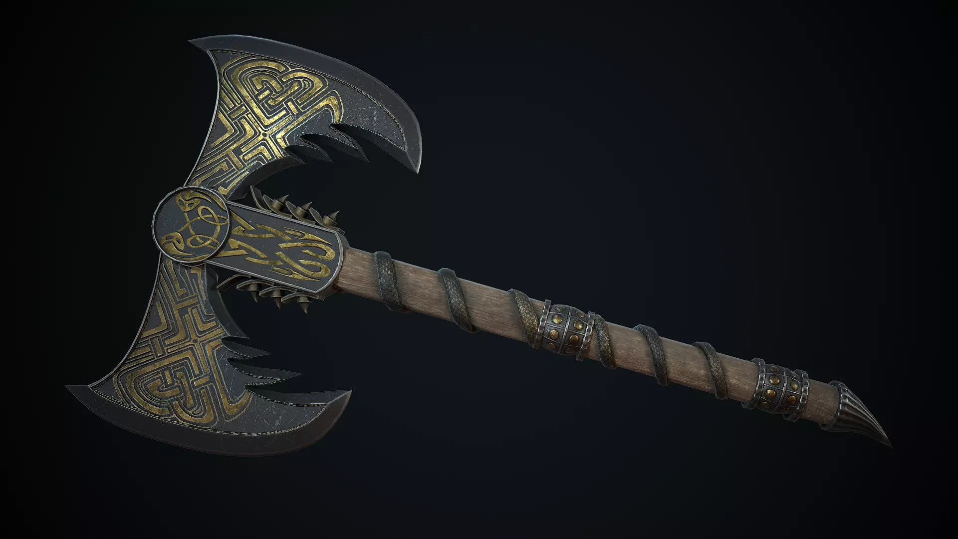 Axe Fantasy Game 3d model Low-poly 3D model Low-poly 3D model_0