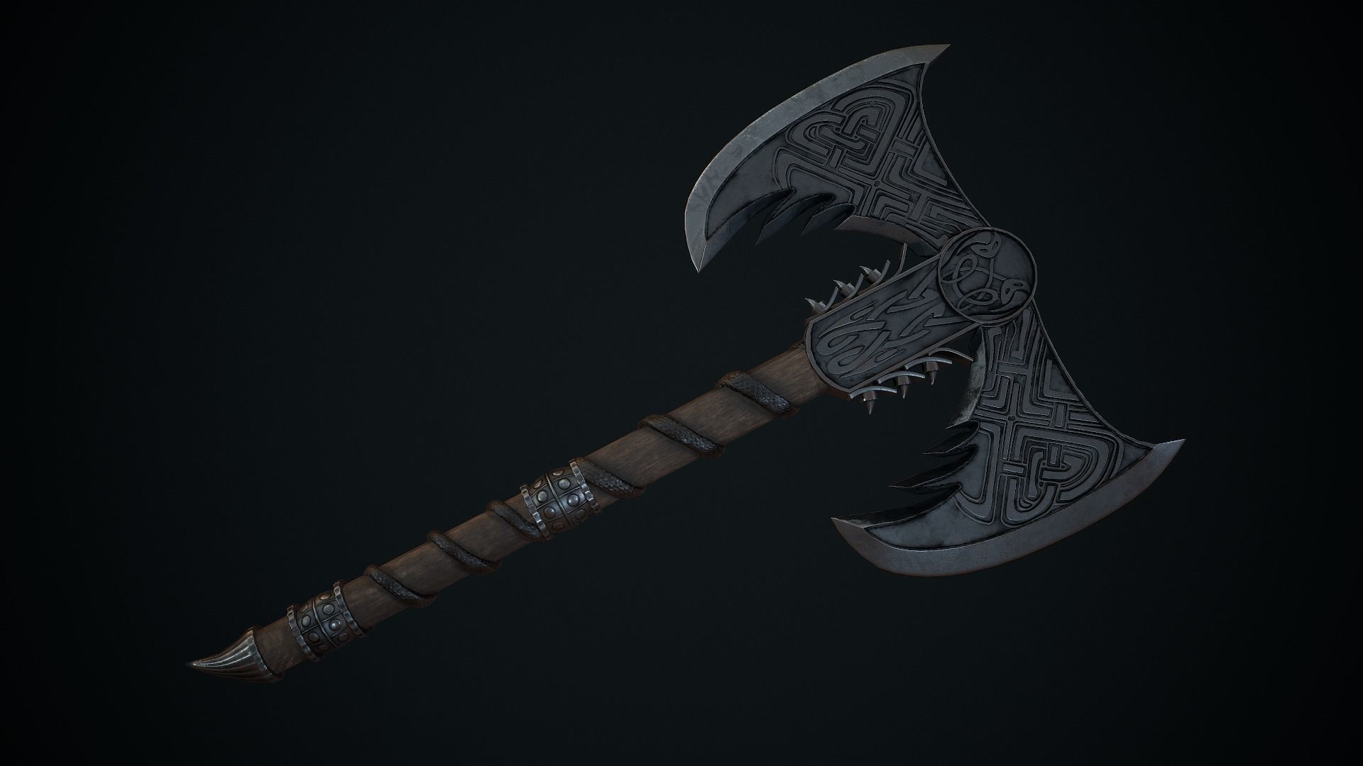 Axe Fantasy Game 3d model Low-poly 3D model Low-poly 3D model_3