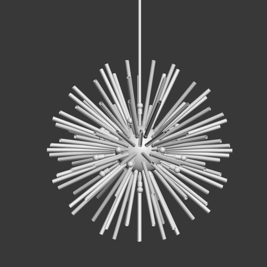 Vintage Sputnik White glass 3D model_3