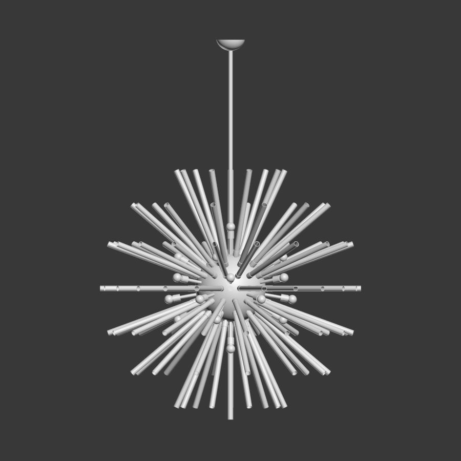 Vintage Sputnik White glass 3D model_1