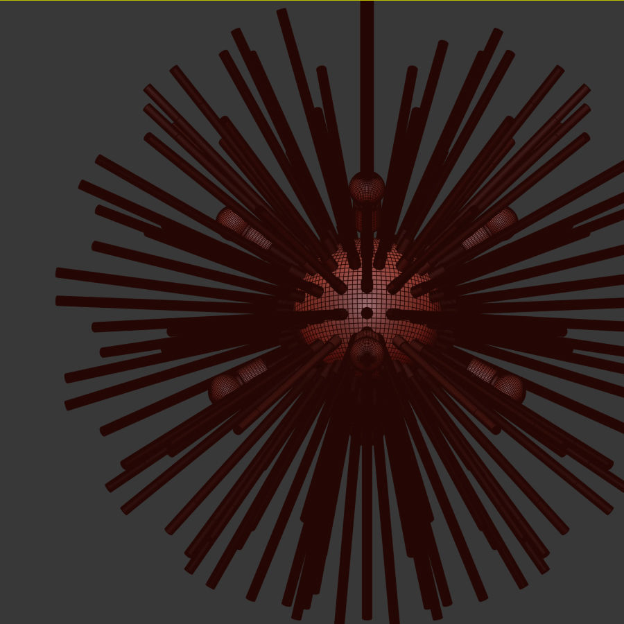 Andromeda Large Chandelier in Brass 3D model_4