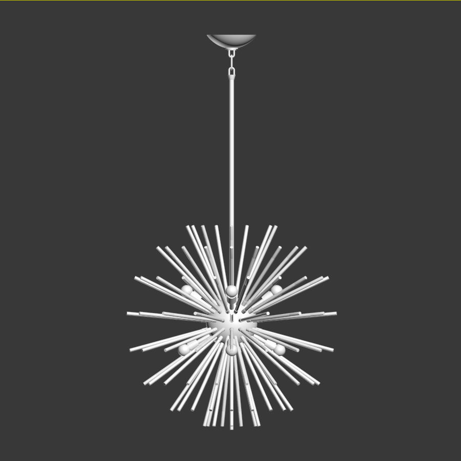 Andromeda Large Chandelier in Brass 3D model_2