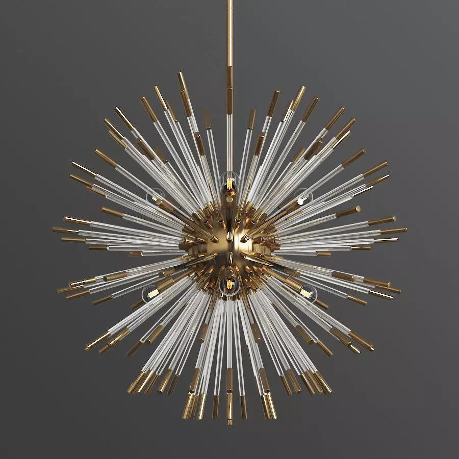 Andromeda Large Chandelier in Brass 3D model_0