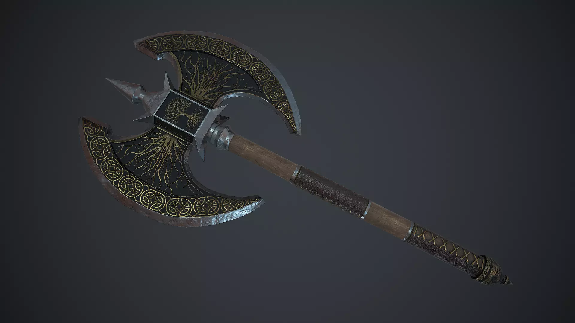 Axe Fantasy Game 3d model Low-poly 3D model Low-poly 3D model_0