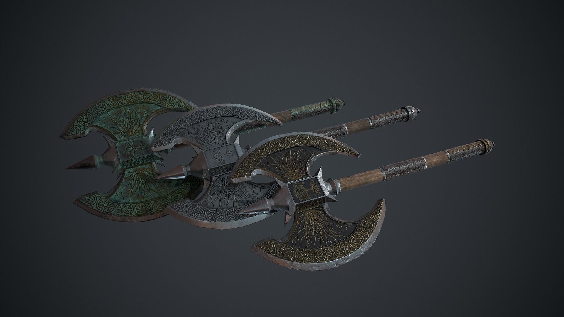 Axe Fantasy Game 3d model Low-poly 3D model Low-poly 3D model_14