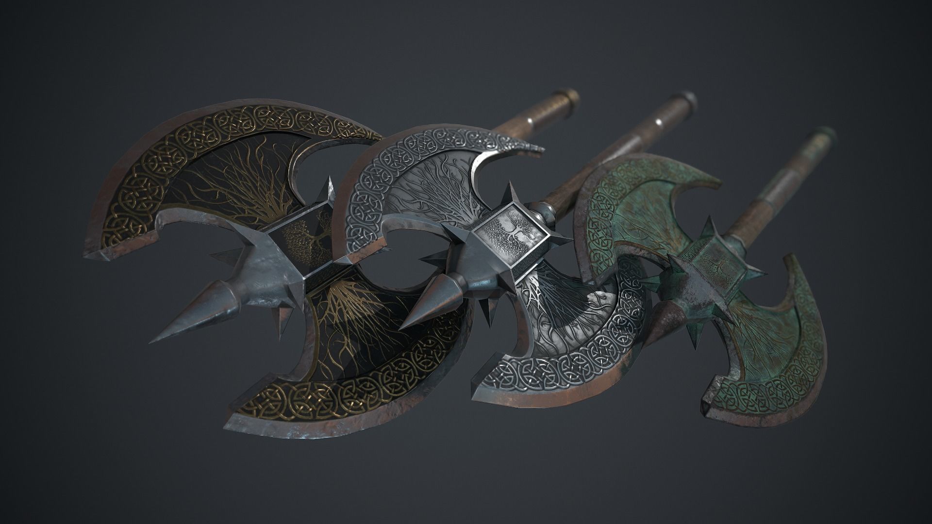 Axe Fantasy Game 3d model Low-poly 3D model Low-poly 3D model_16