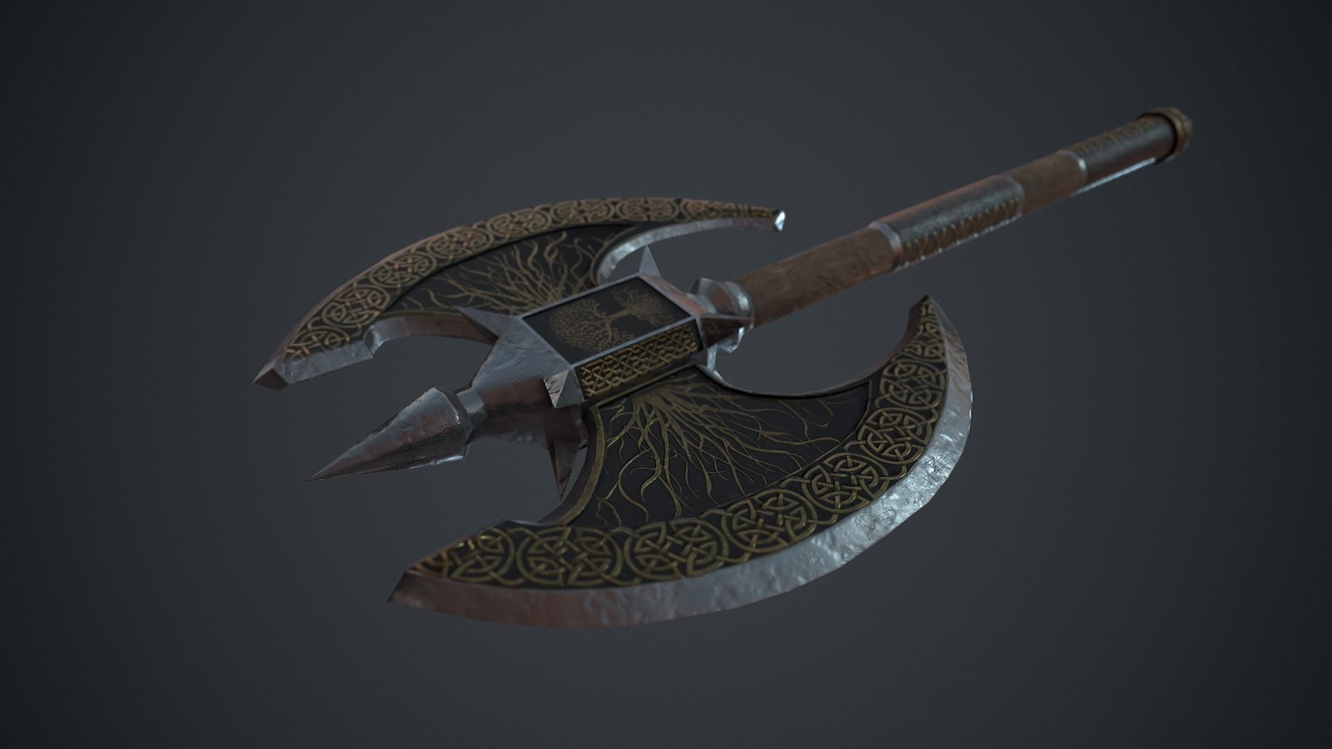Axe Fantasy Game 3d model Low-poly 3D model Low-poly 3D model_2