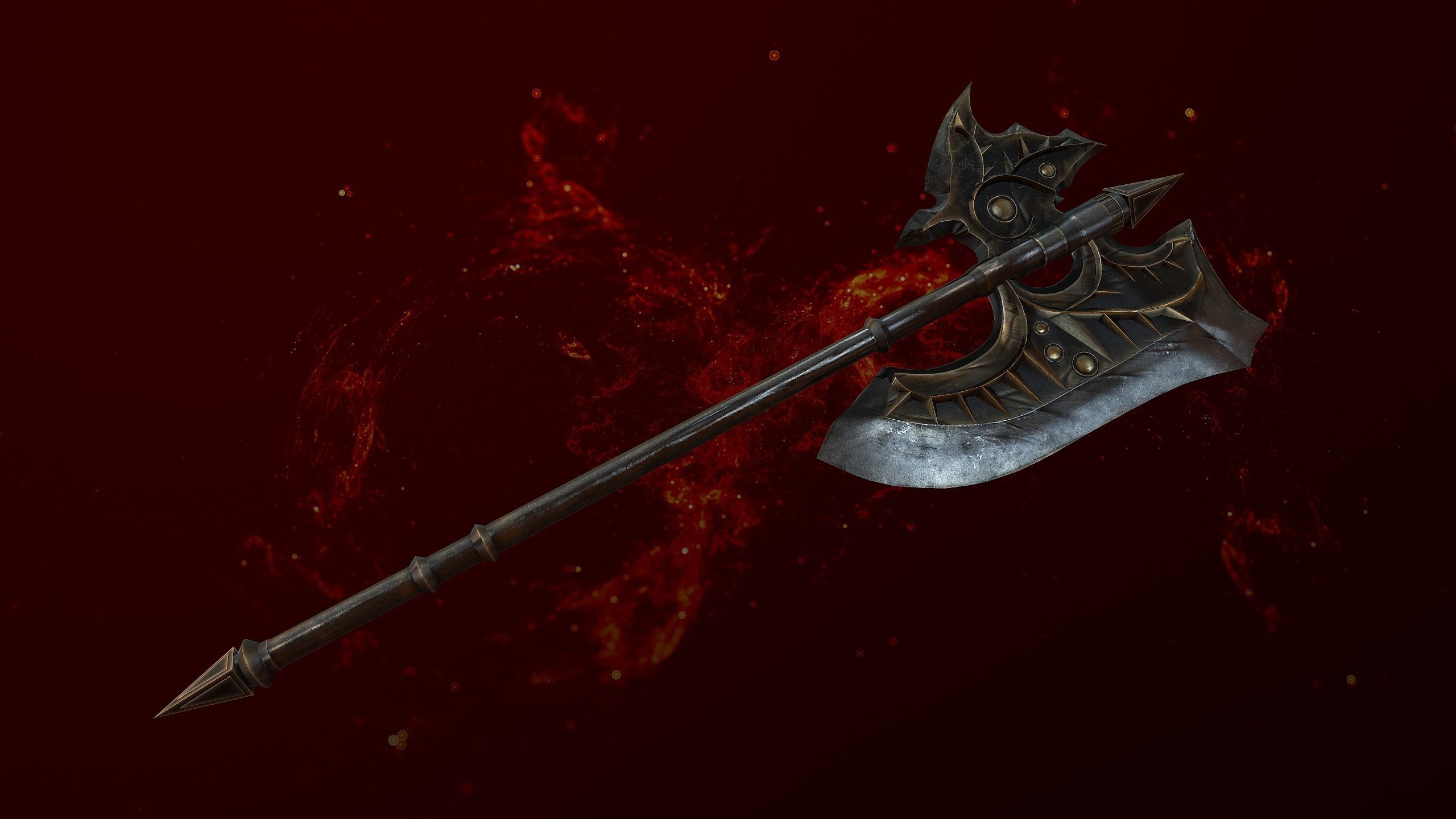 3D model Fantasy Axe Game 3d model Lowpoly 3D model VR / AR / lowpoly