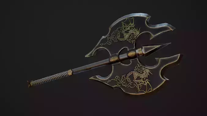 Axe Fantasy Game 3d model Low-poly  model Low-poly 3D model