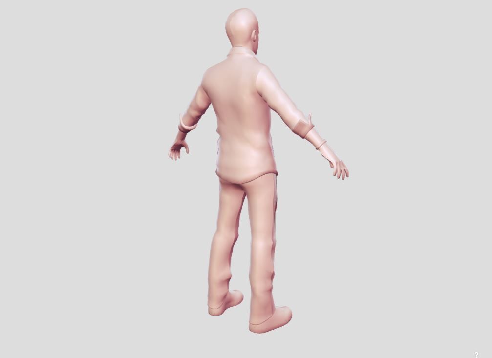 realistic man in suit 3D model_7