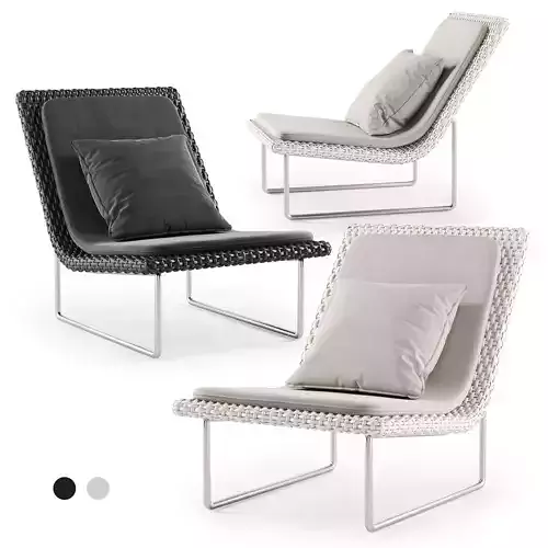 Sand Lounge Chair by Paola Lenti   Low-poly 3D model