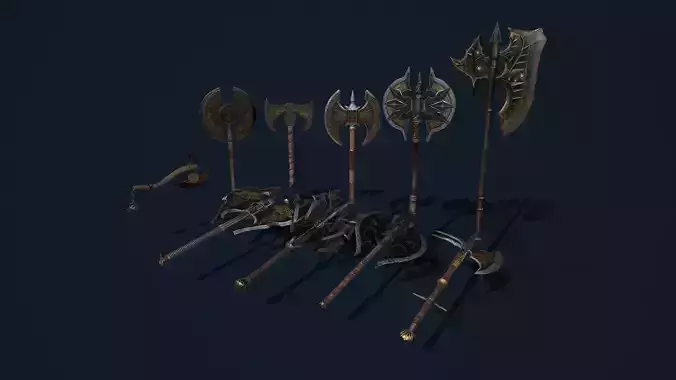 Axe Fantasy Game 3d model Low-poly 3D collections 