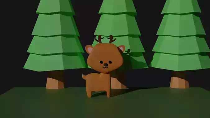 Lowpoly cartoon Deer 