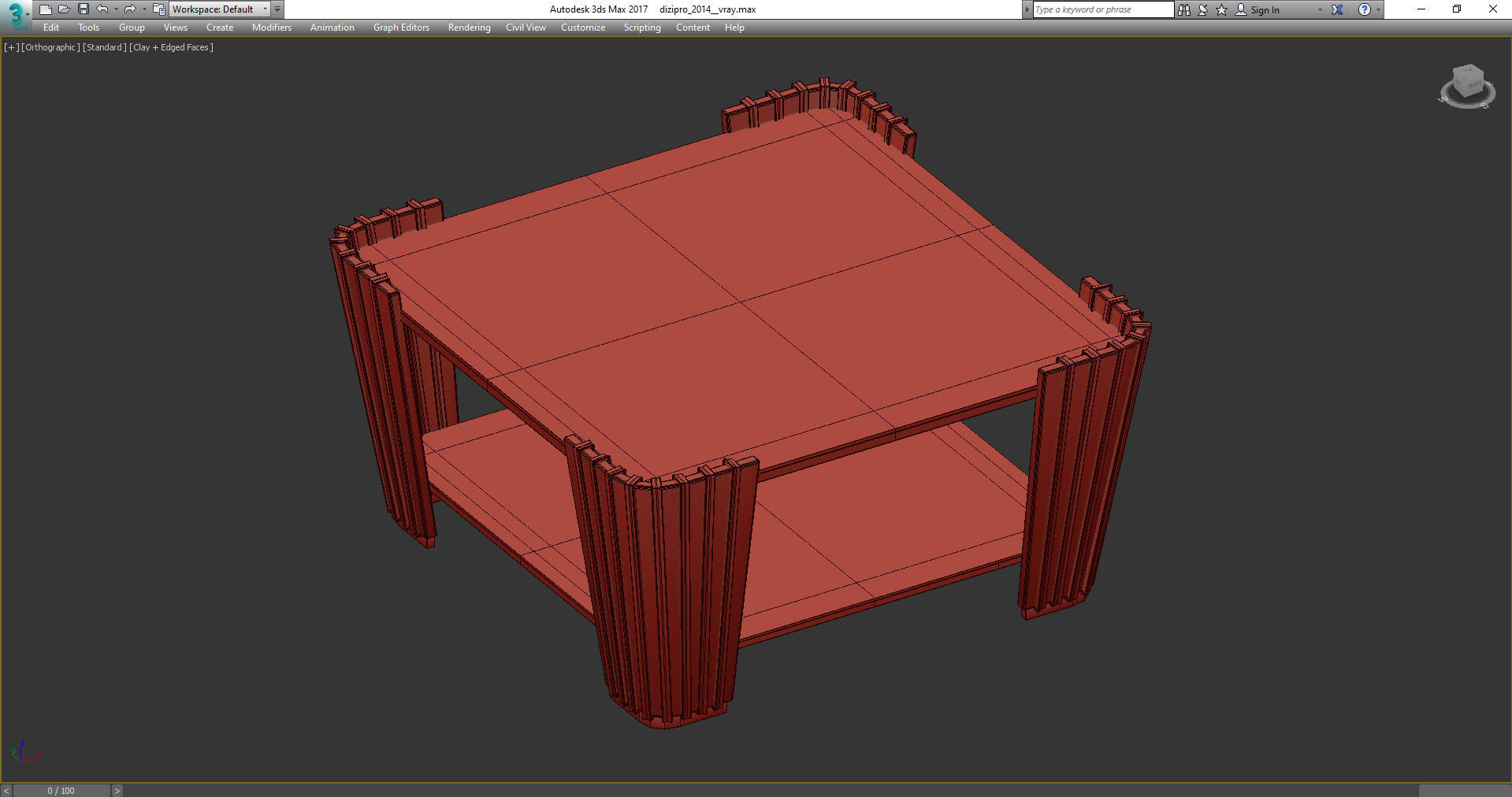 Bedding Atelier SQUARED WOODEN COFFEE TABLE 3d model Low-poly 3D model_4