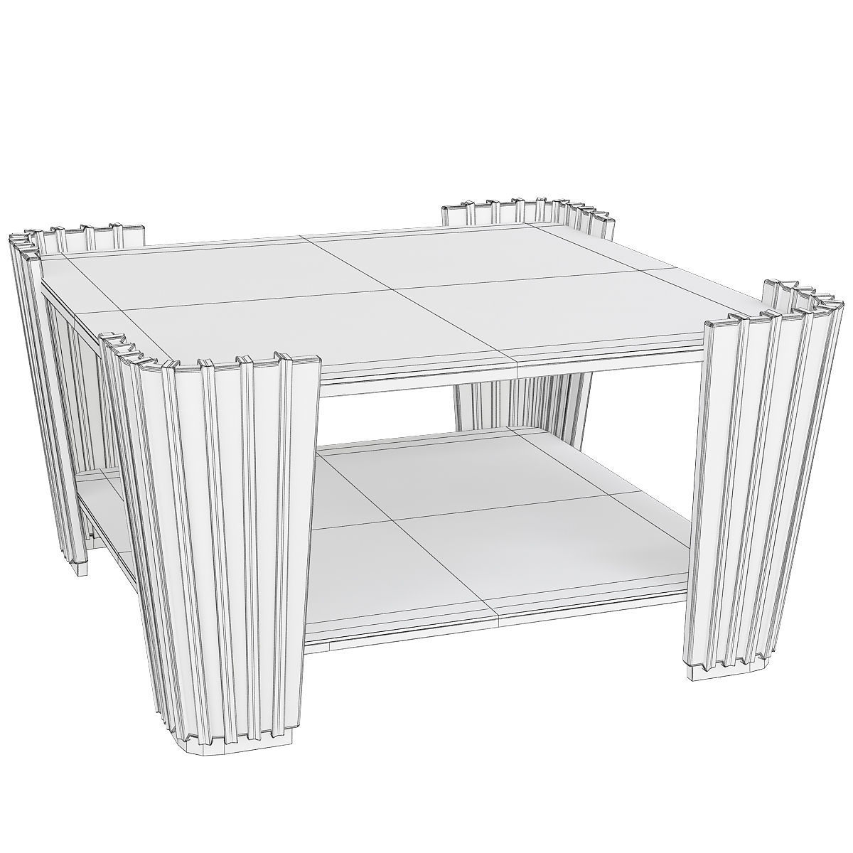 Bedding Atelier SQUARED WOODEN COFFEE TABLE 3d model Low-poly 3D model_1