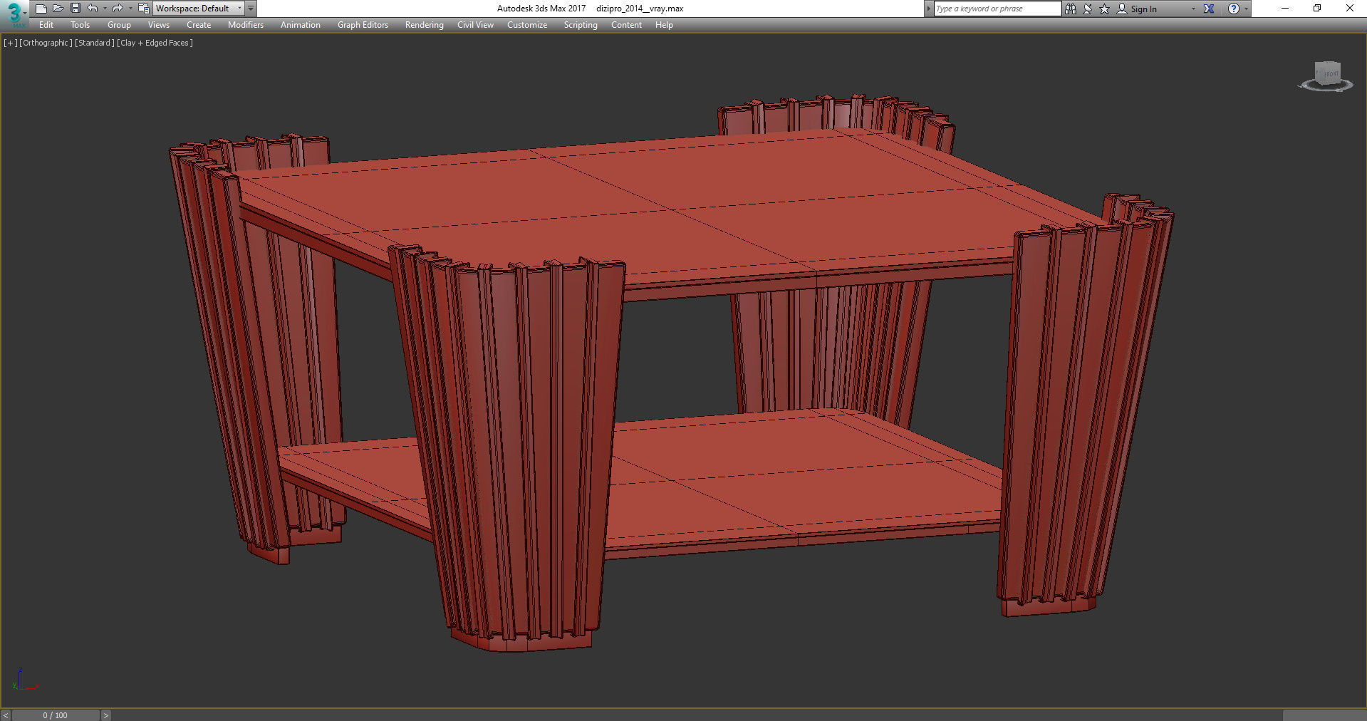 Bedding Atelier SQUARED WOODEN COFFEE TABLE 3d model Low-poly 3D model_3