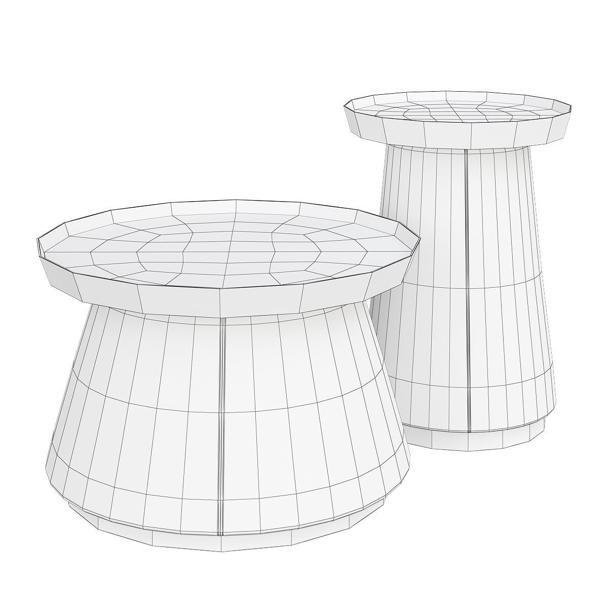 Daytona KEVIN SET OF 2 SIDE TABLES 3d model Low-poly 3D model_1
