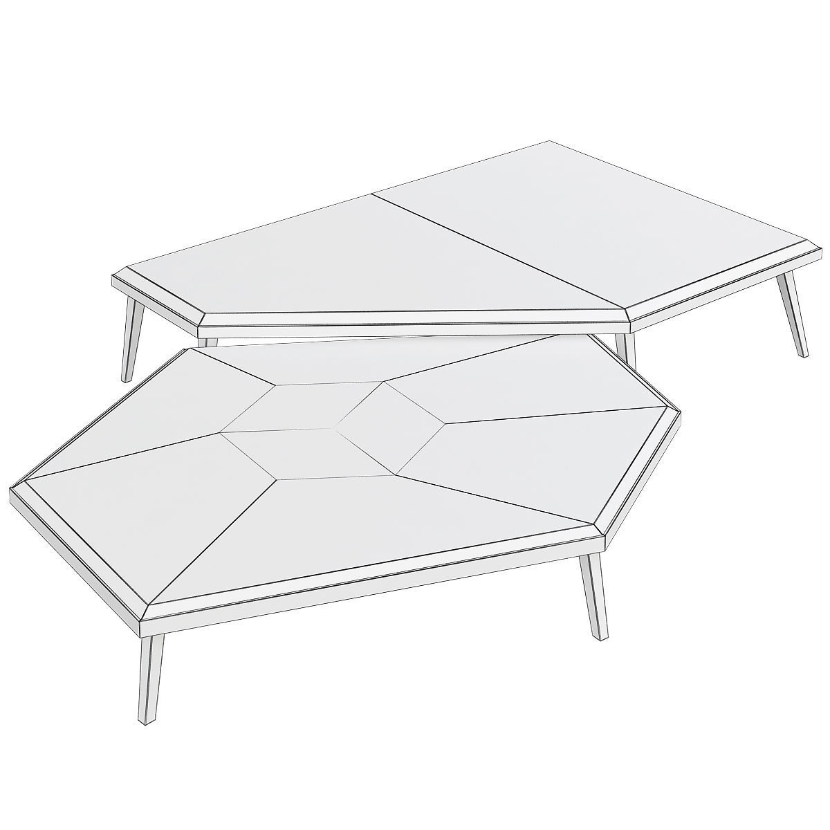 Zanaboni Edizioni EXPANDING SET OF 2 SIDE TABLES 3d model Low-poly 3D model_1