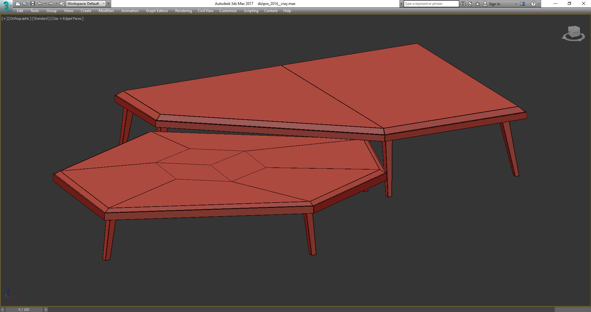 Zanaboni Edizioni EXPANDING SET OF 2 SIDE TABLES 3d model Low-poly 3D model_2