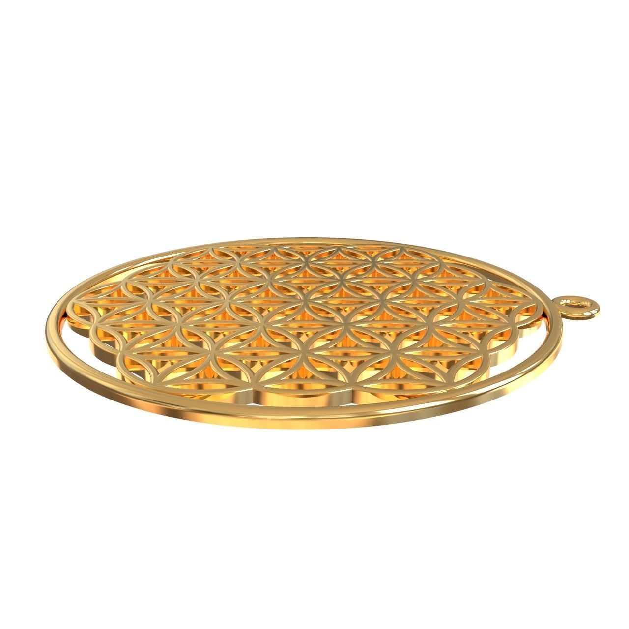 Flower of Life pendant 3D print model 3D print model_3