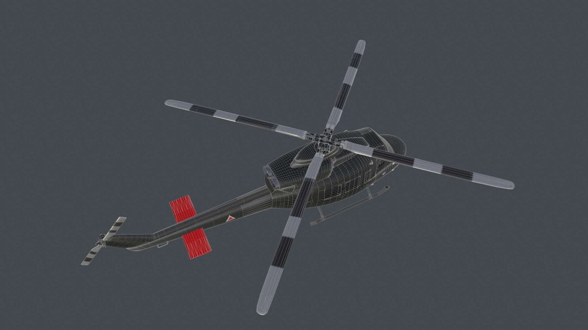 Bell 412 military attack and transport helicopter 3D model_36