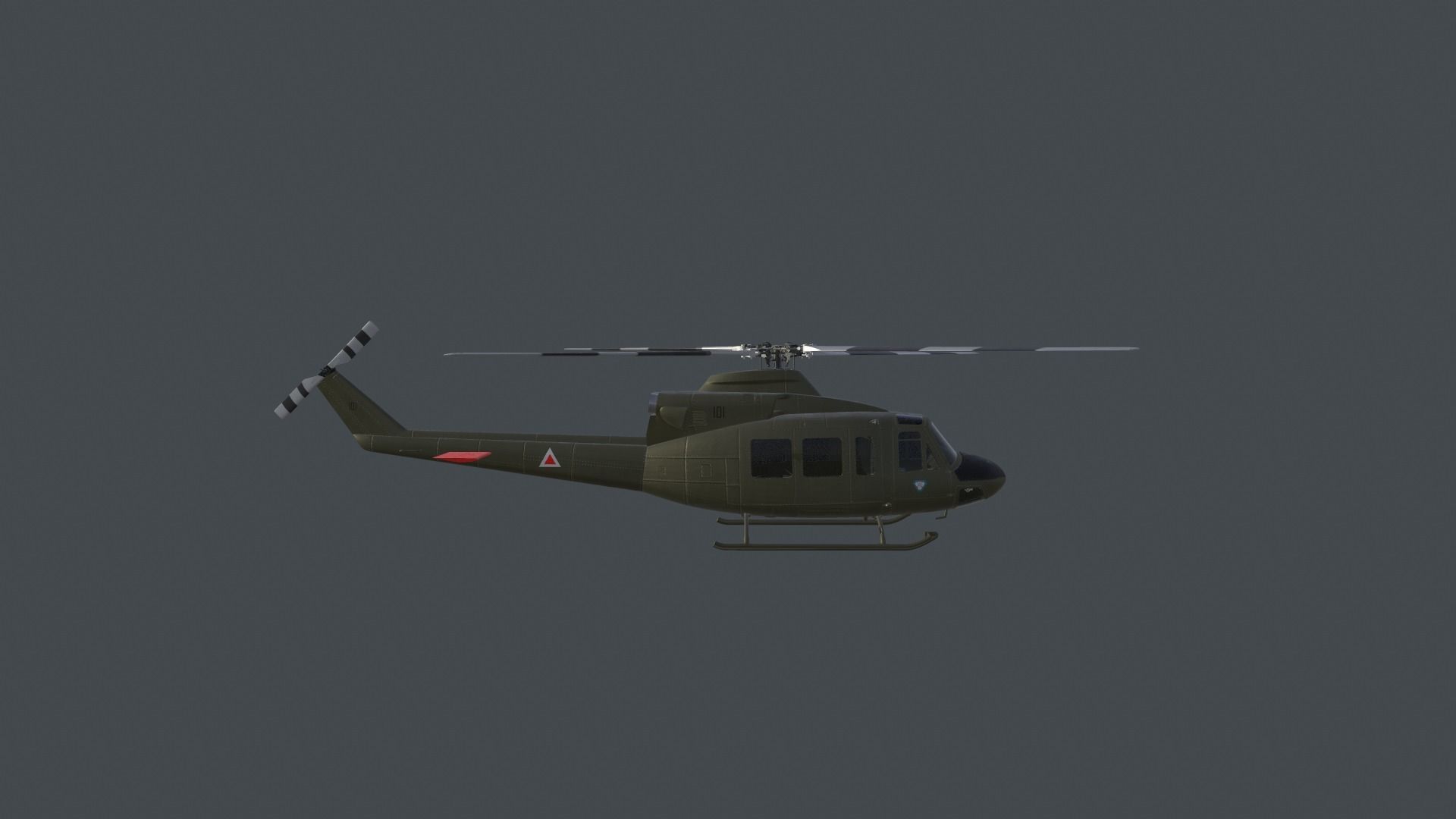 Bell 412 military attack and transport helicopter 3D model_12