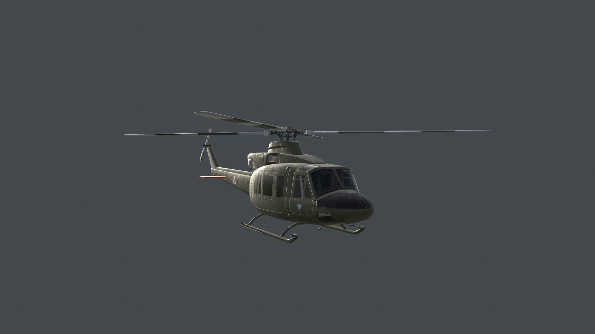 Bell 412 military attack and transport helicopter 3D model_11