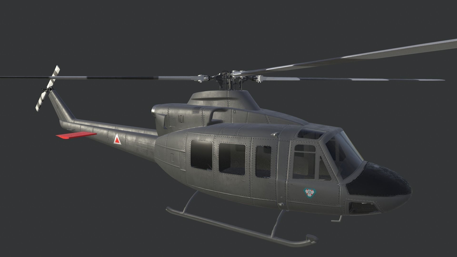 Bell 412 military attack and transport helicopter 3D model_43