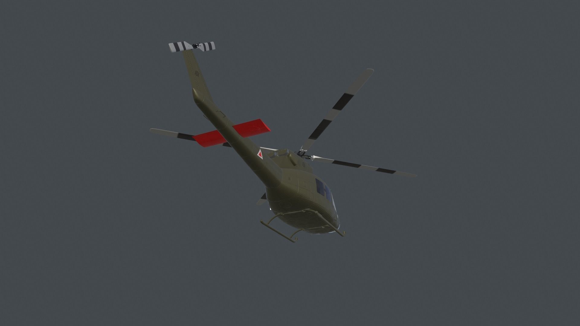 Bell 412 military attack and transport helicopter 3D model_20