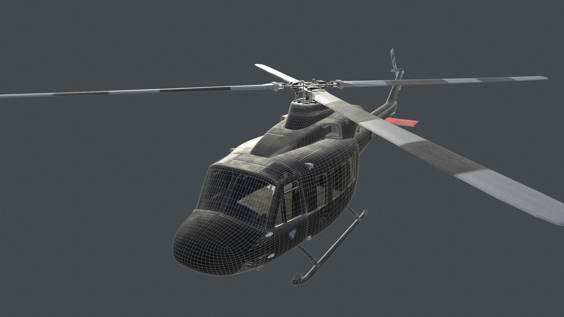 Bell 412 military attack and transport helicopter 3D model_31