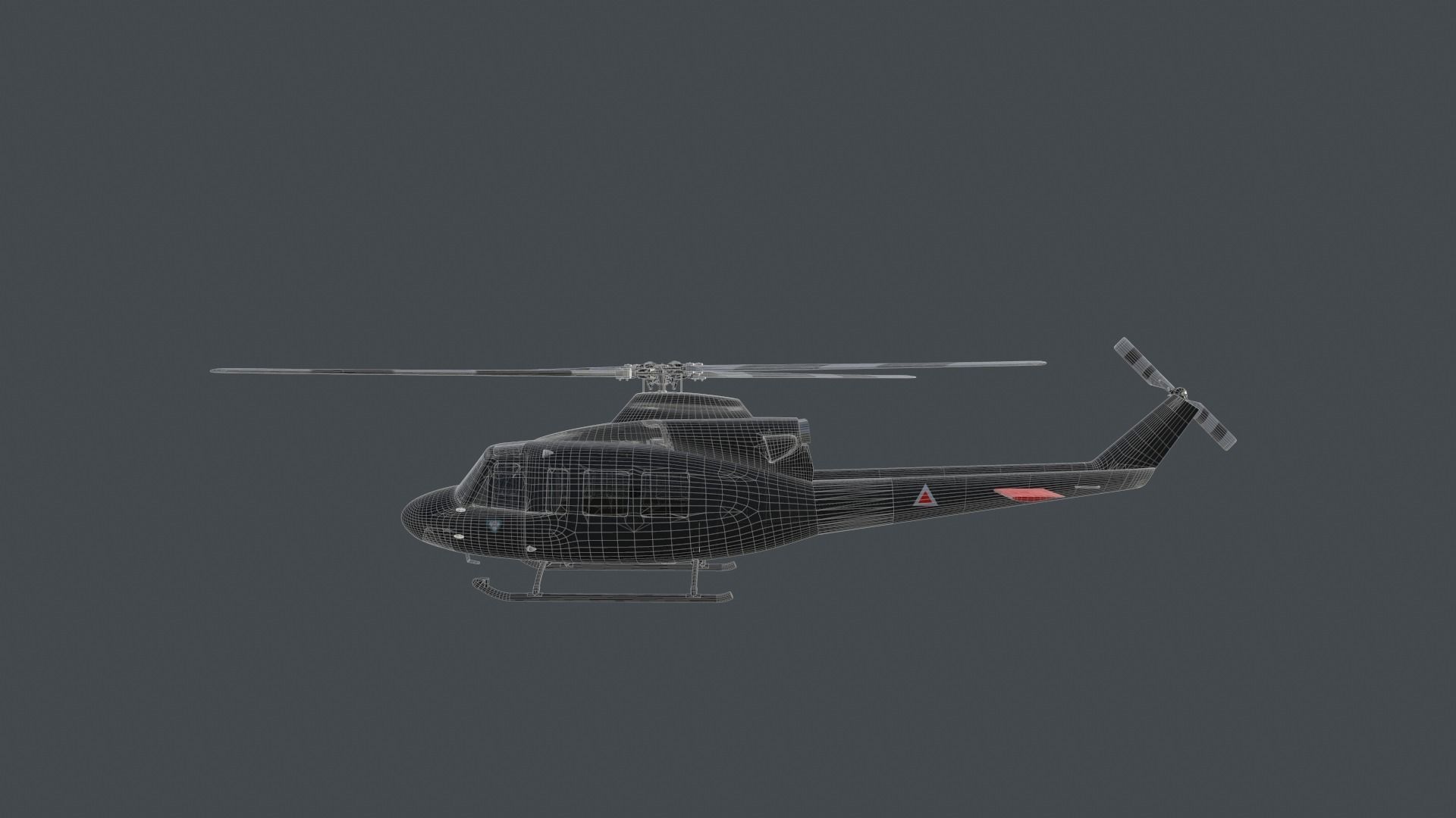 Bell 412 military attack and transport helicopter 3D model_33