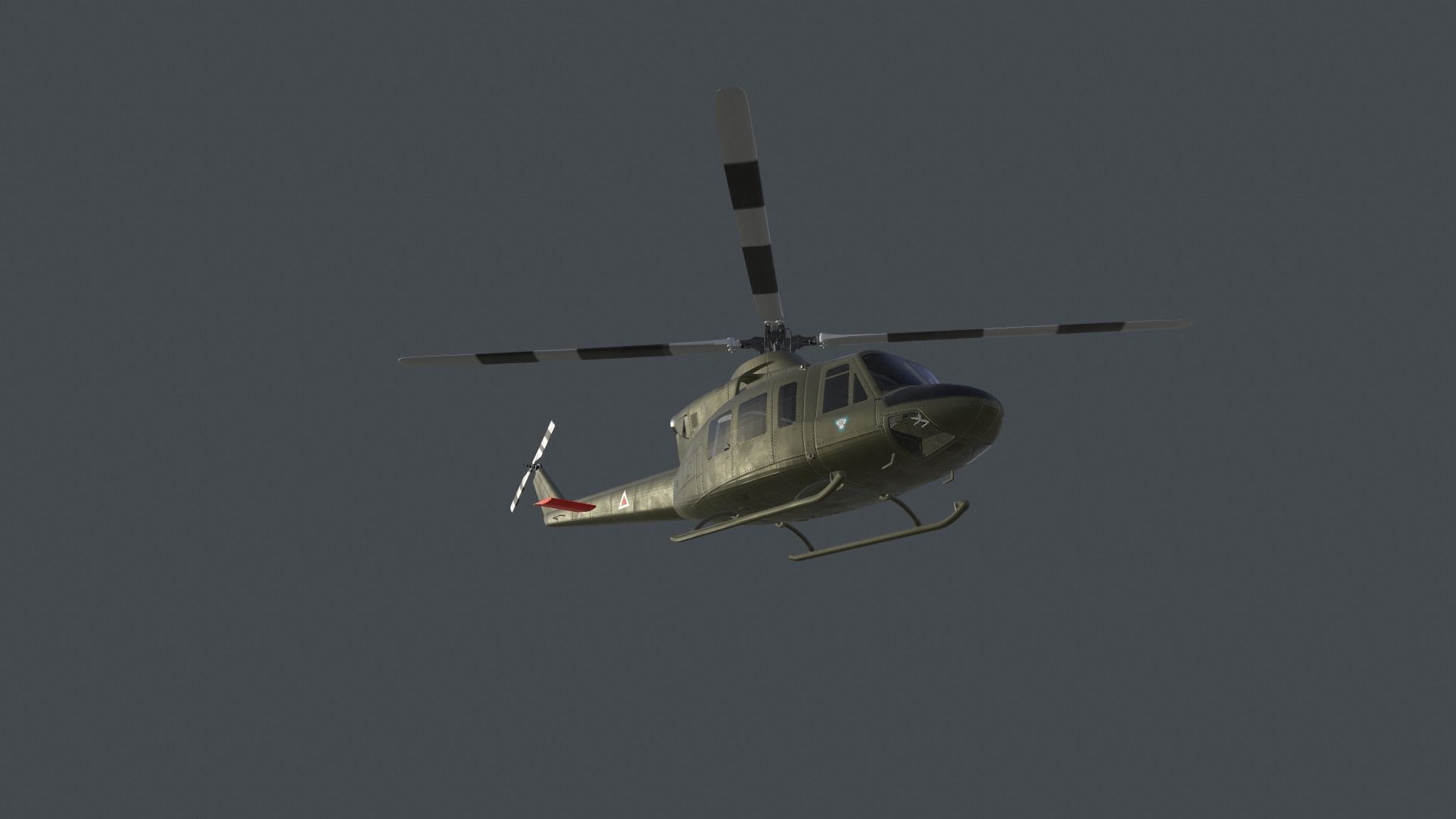 Bell 412 military attack and transport helicopter 3D model_14