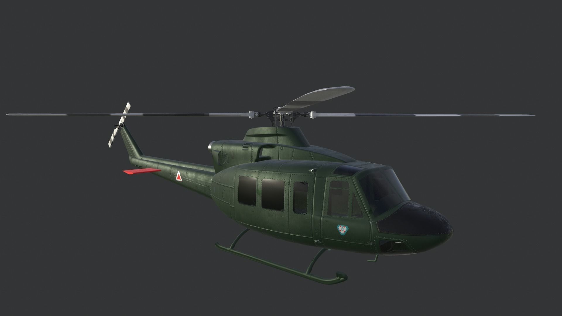 Bell 412 military attack and transport helicopter 3D model_22