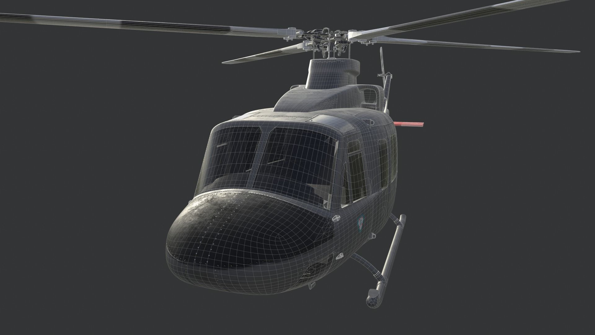Bell 412 military attack and transport helicopter 3D model_25