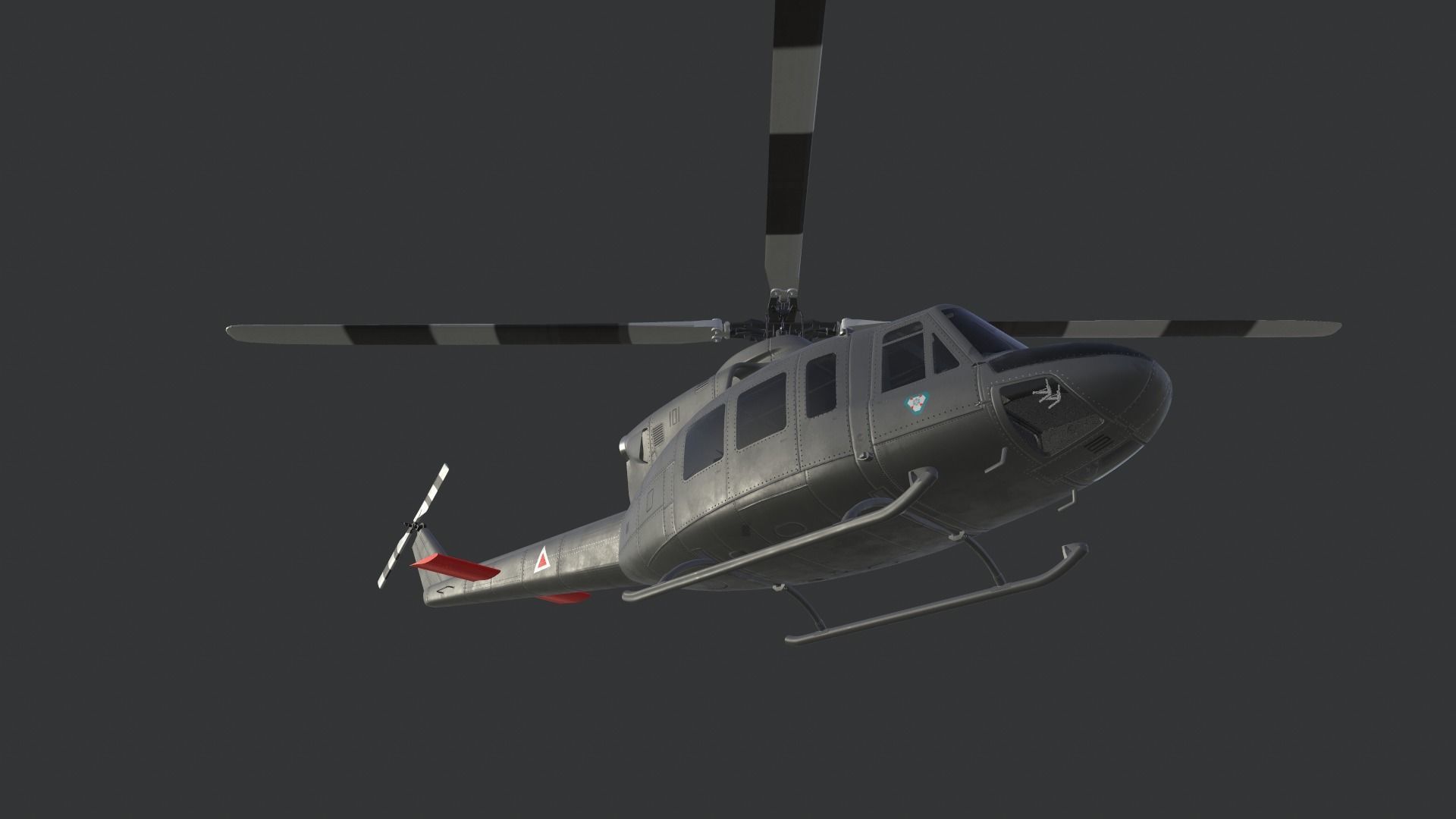 Bell 412 military attack and transport helicopter 3D model_23