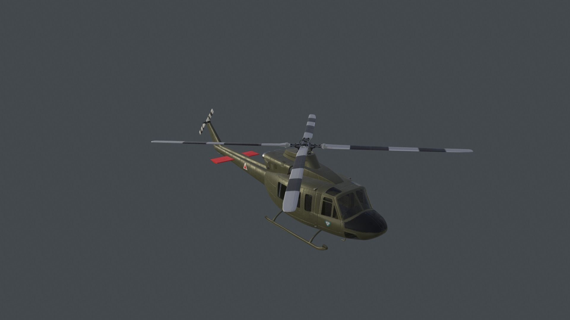 Bell 412 military attack and transport helicopter 3D model_15