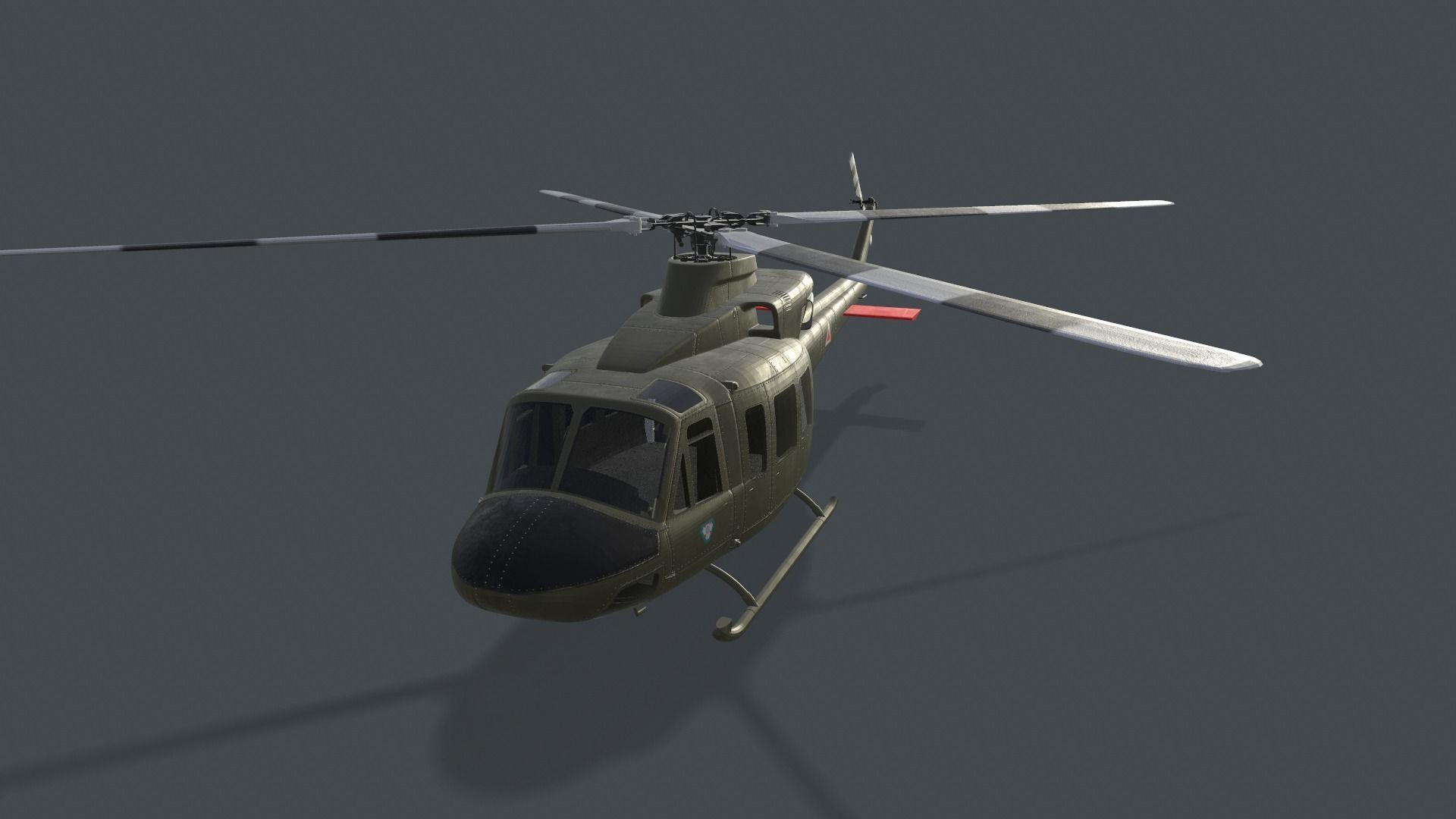 Bell 412 military attack and transport helicopter 3D model_10