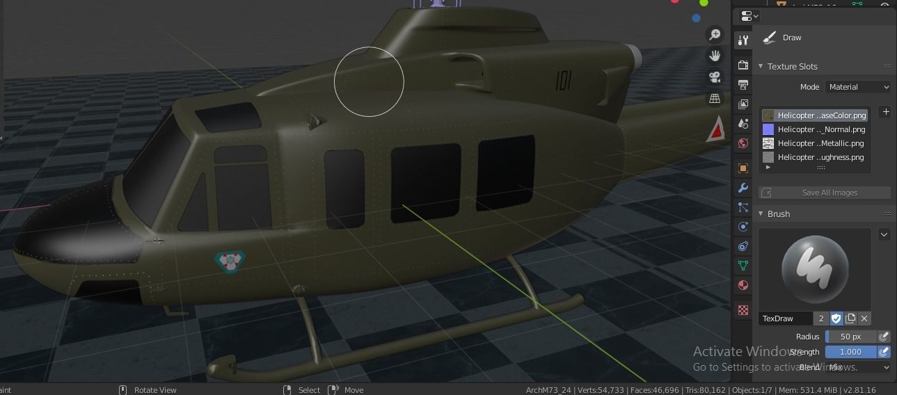 Bell 412 military attack and transport helicopter 3D model_6