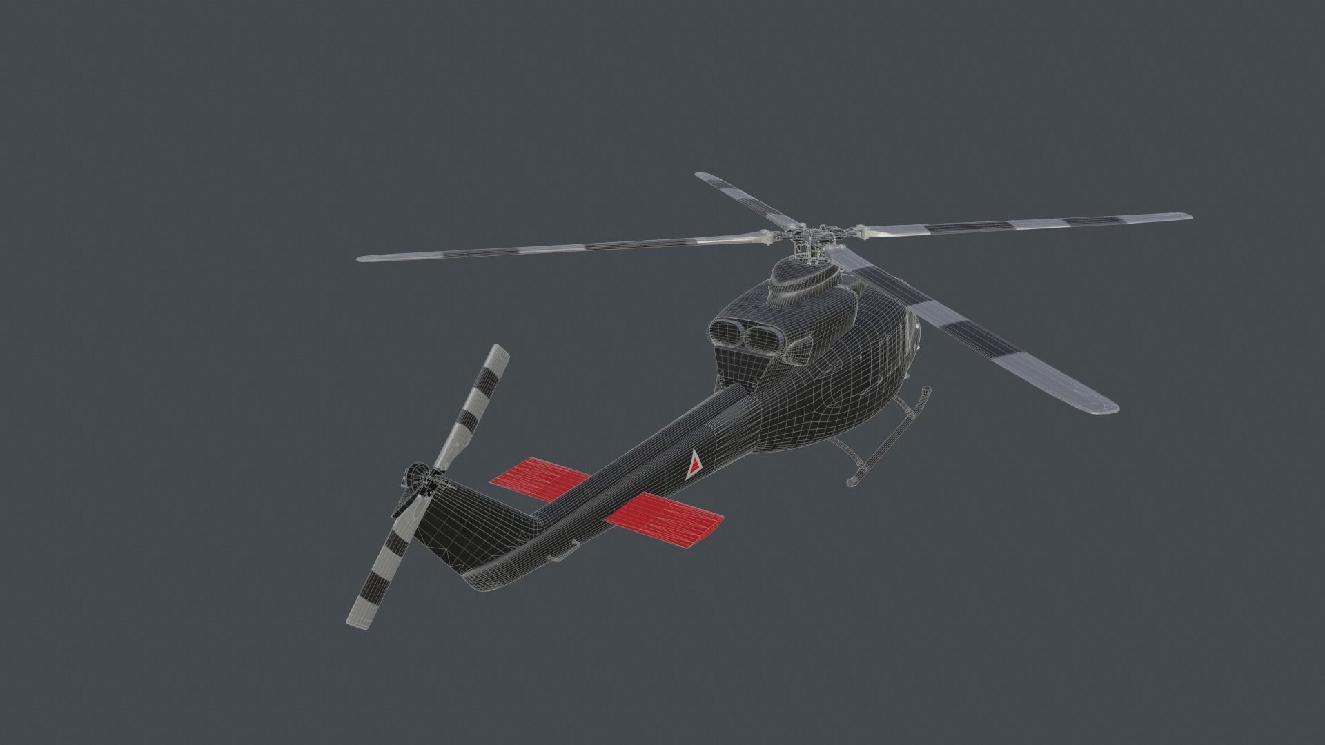 Bell 412 military attack and transport helicopter 3D model_32
