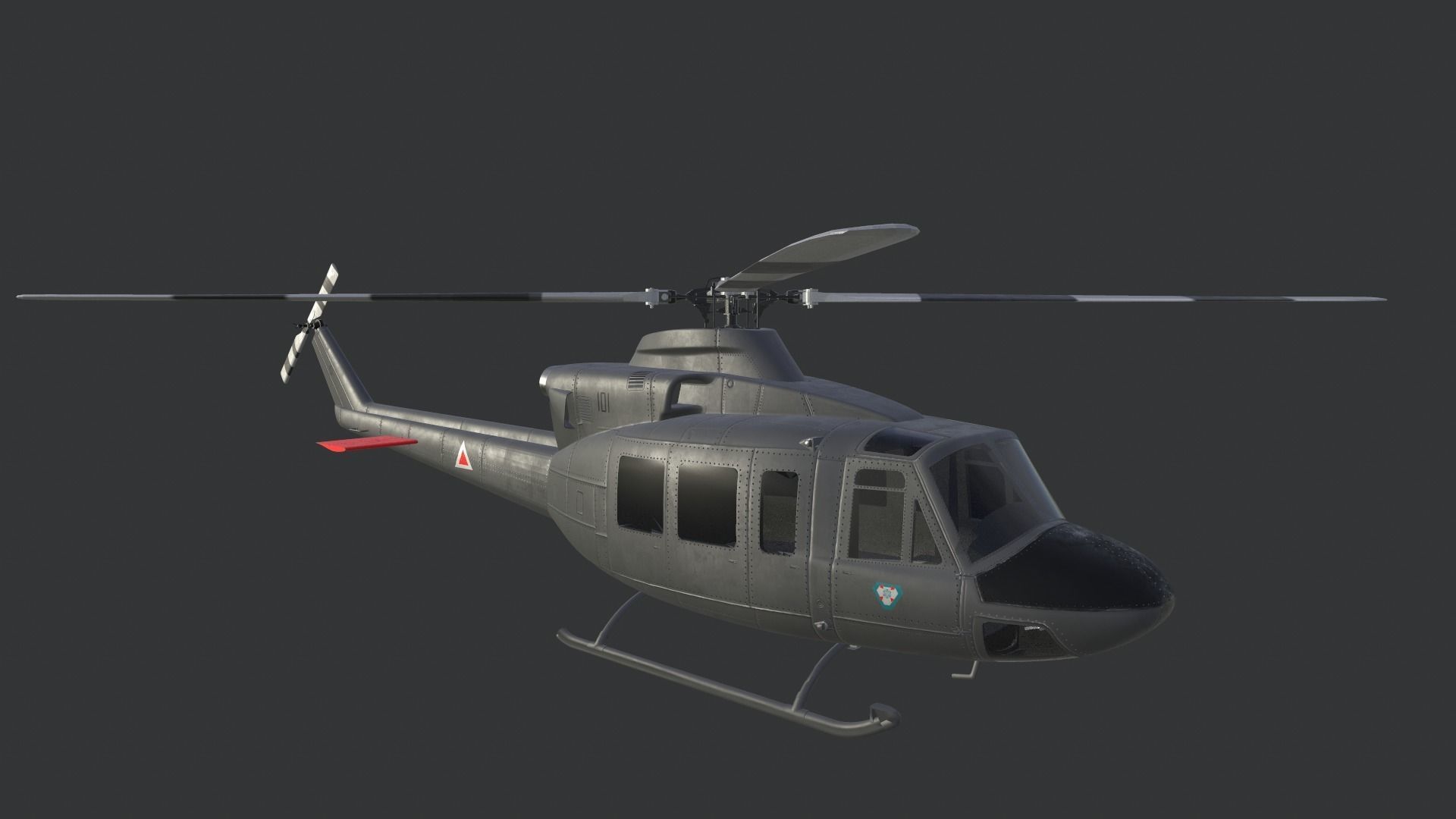 Bell 412 military attack and transport helicopter 3D model_21