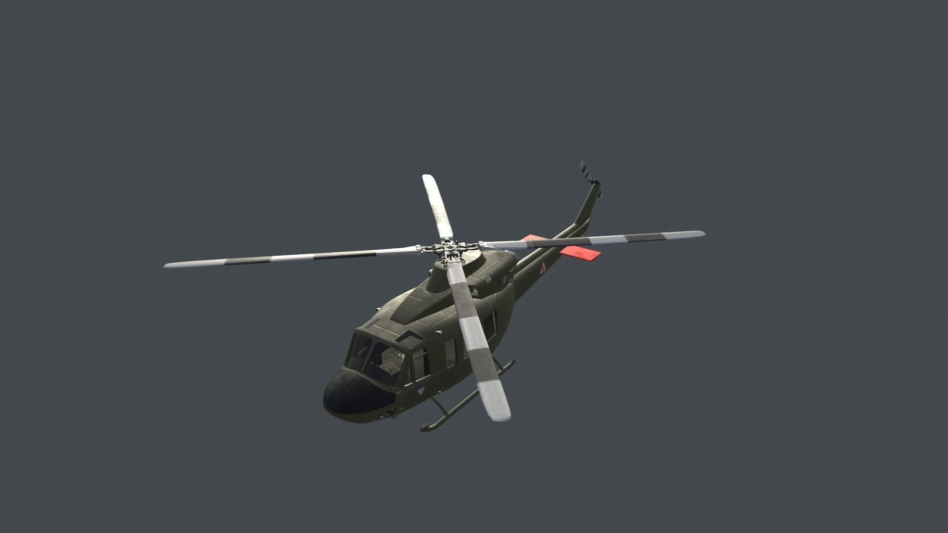 Bell 412 military attack and transport helicopter 3D model_16